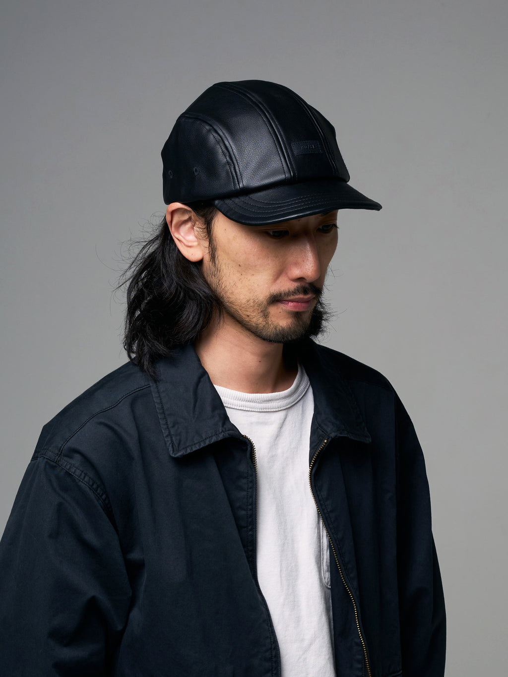 PU LEATHER JET UMPIRE CAP