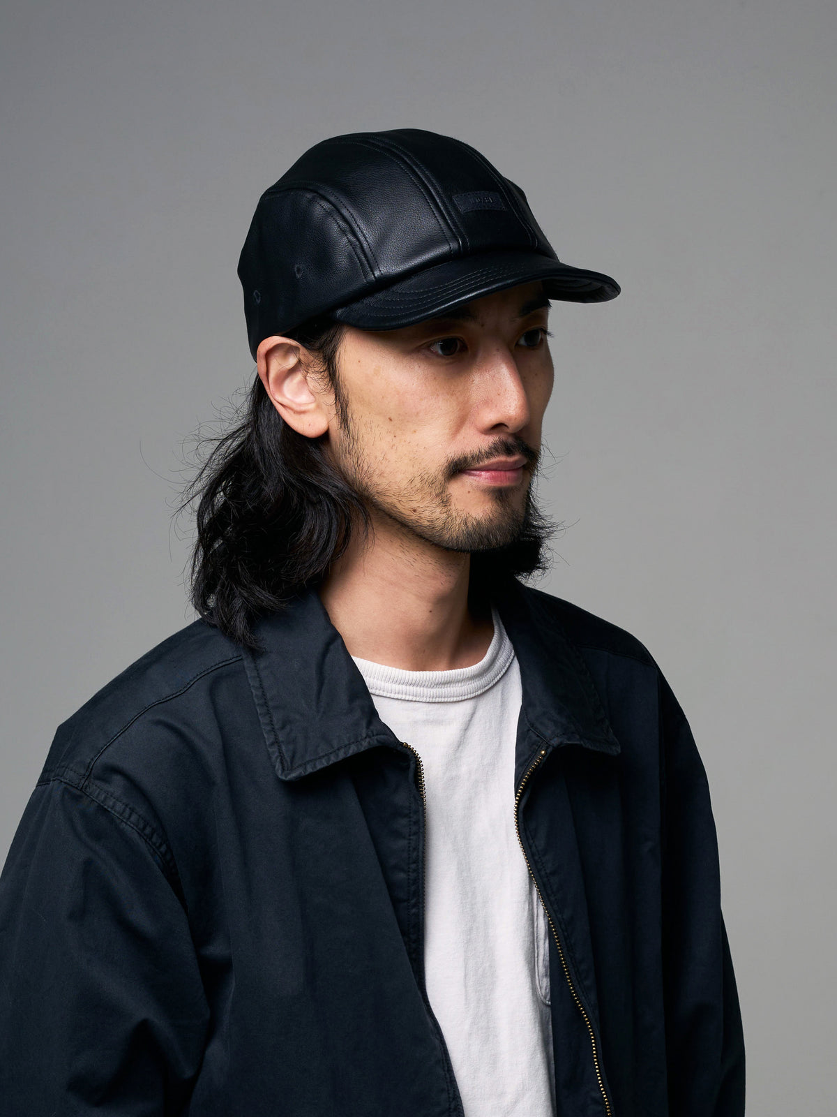PU LEATHER JET UMPIRE CAP