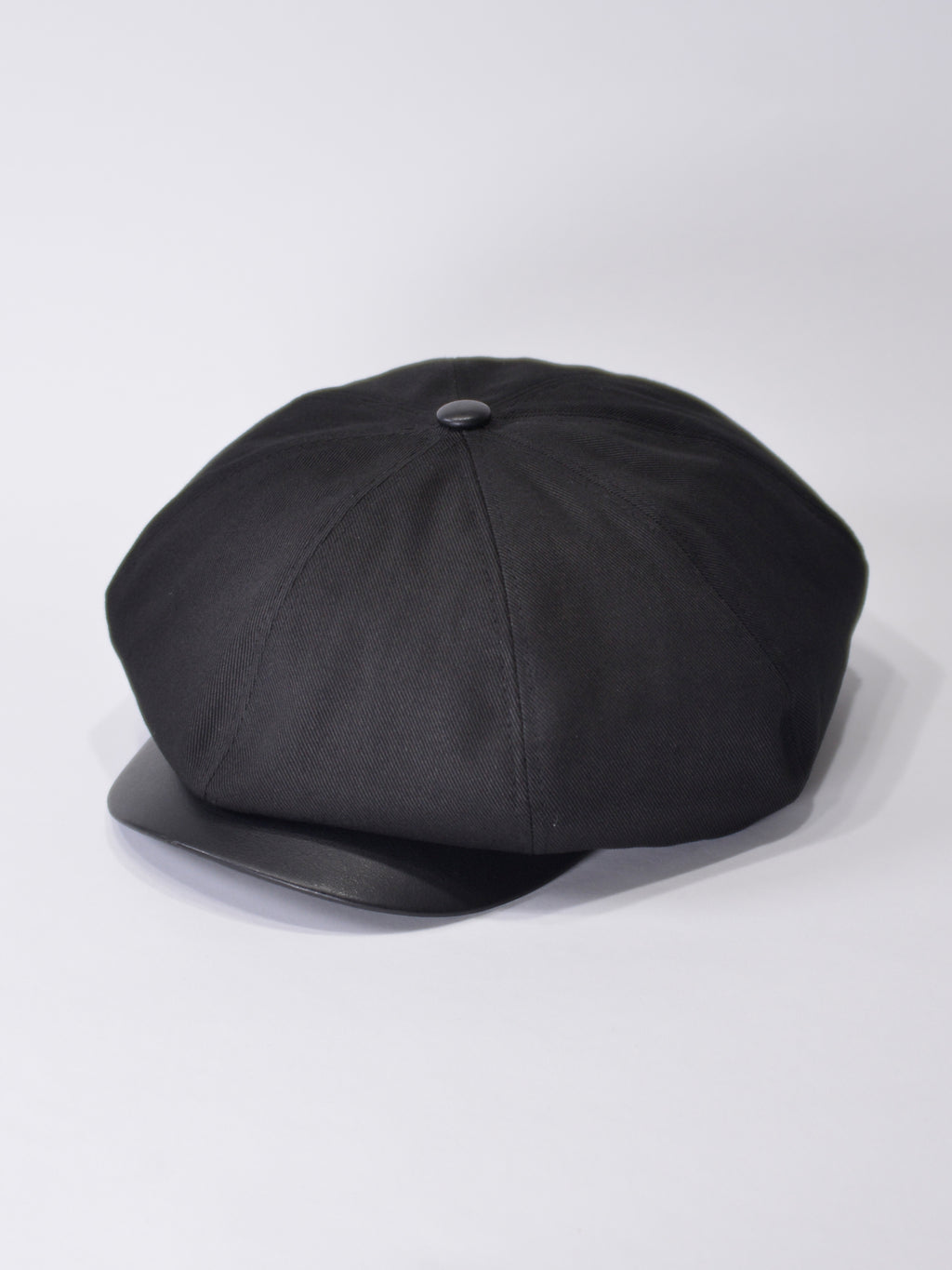 PU LEATHER & TWILL LONG BILL CASQUETTE