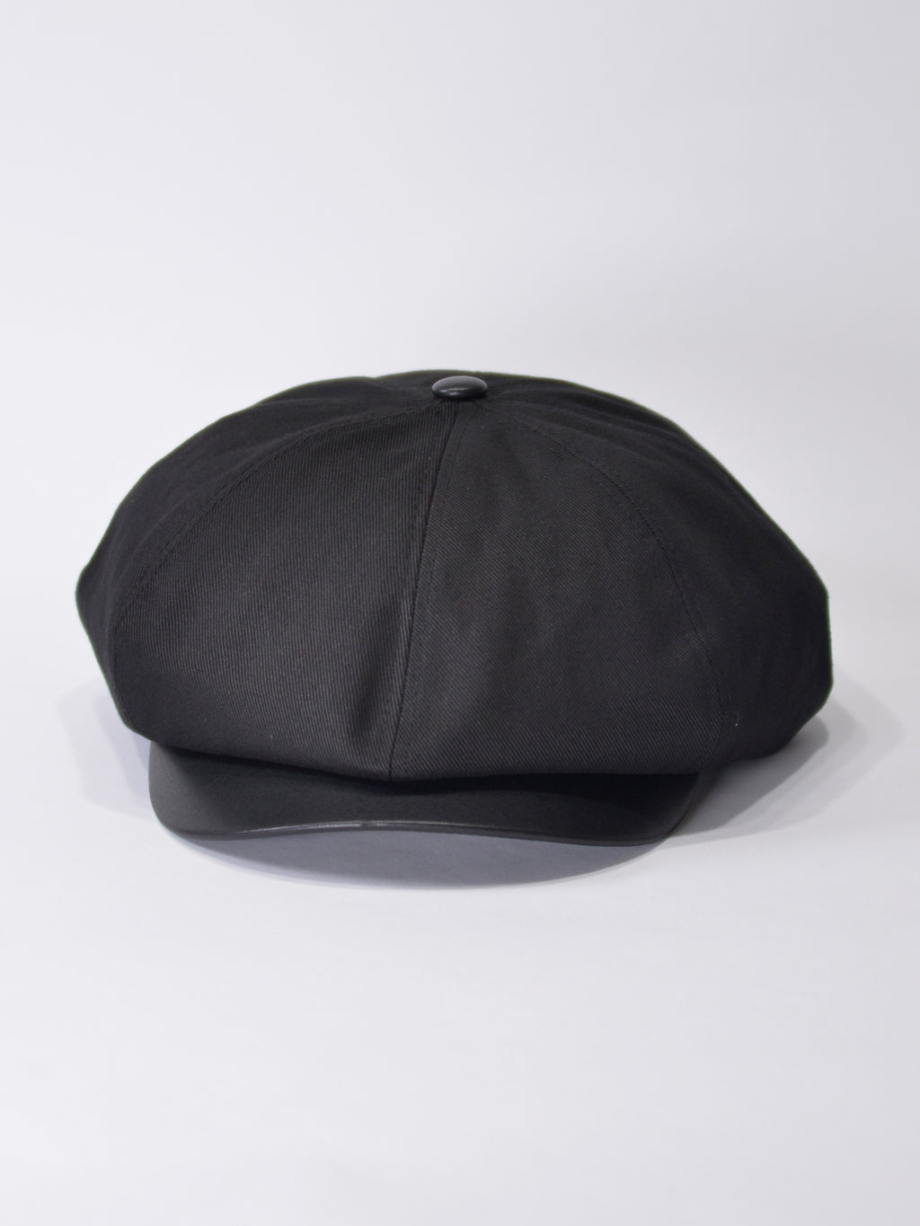 PU LEATHER & TWILL LONG BILL CASQUETTE