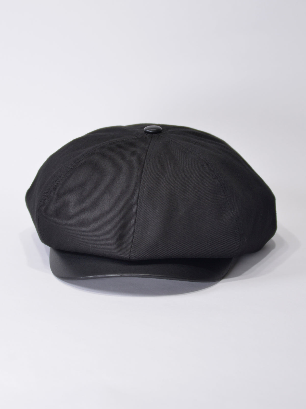 PU LEATHER & TWILL LONG BILL CASQUETTE