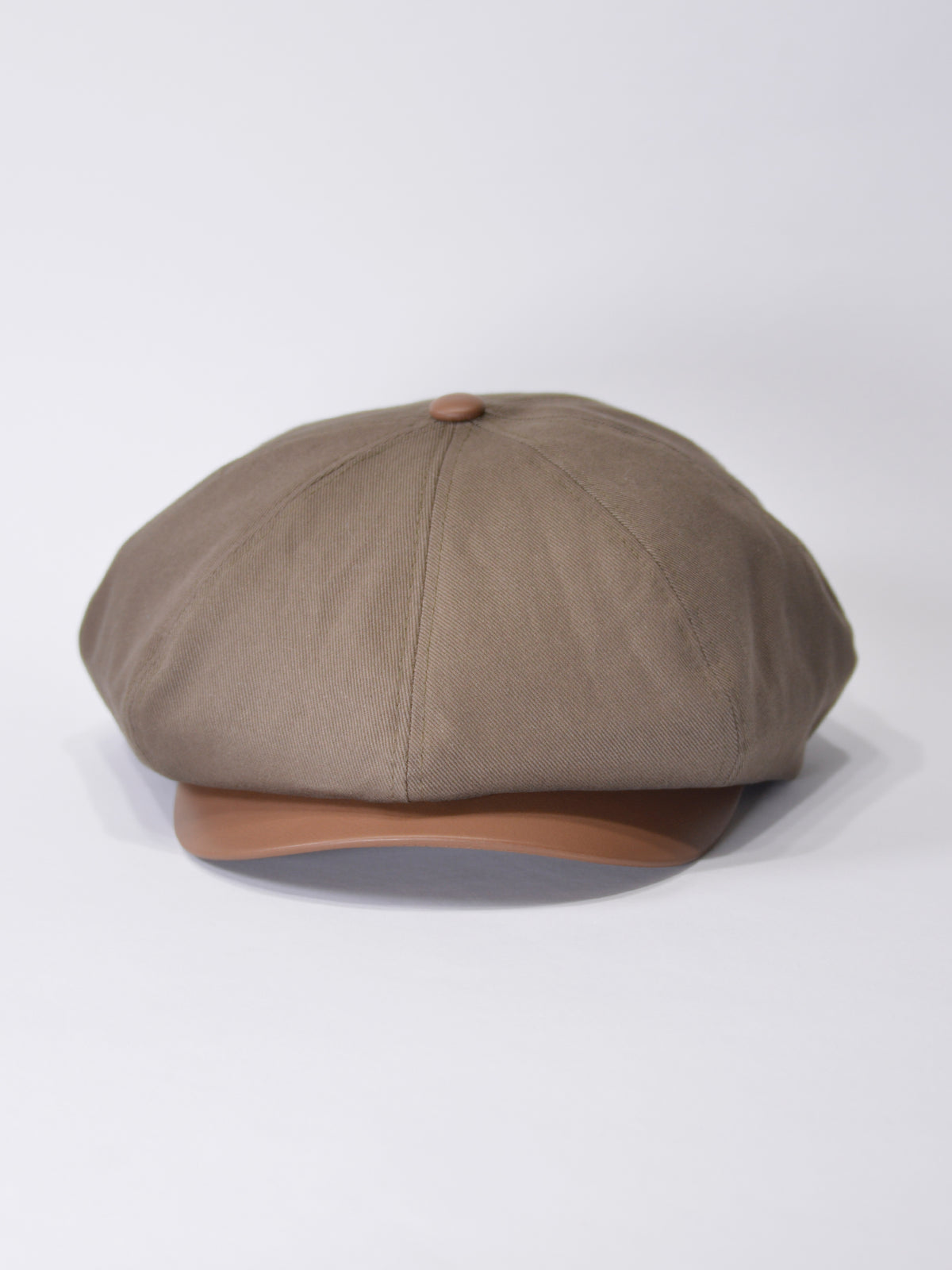 PU LEATHER & TWILL LONG BILL CASQUETTE