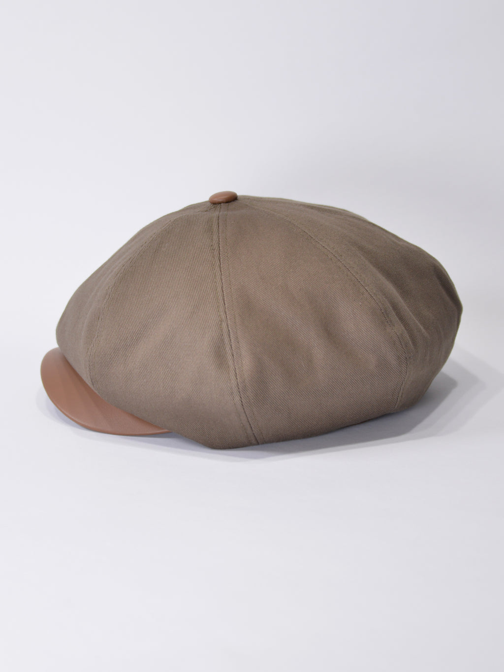 PU LEATHER & TWILL LONG BILL CASQUETTE