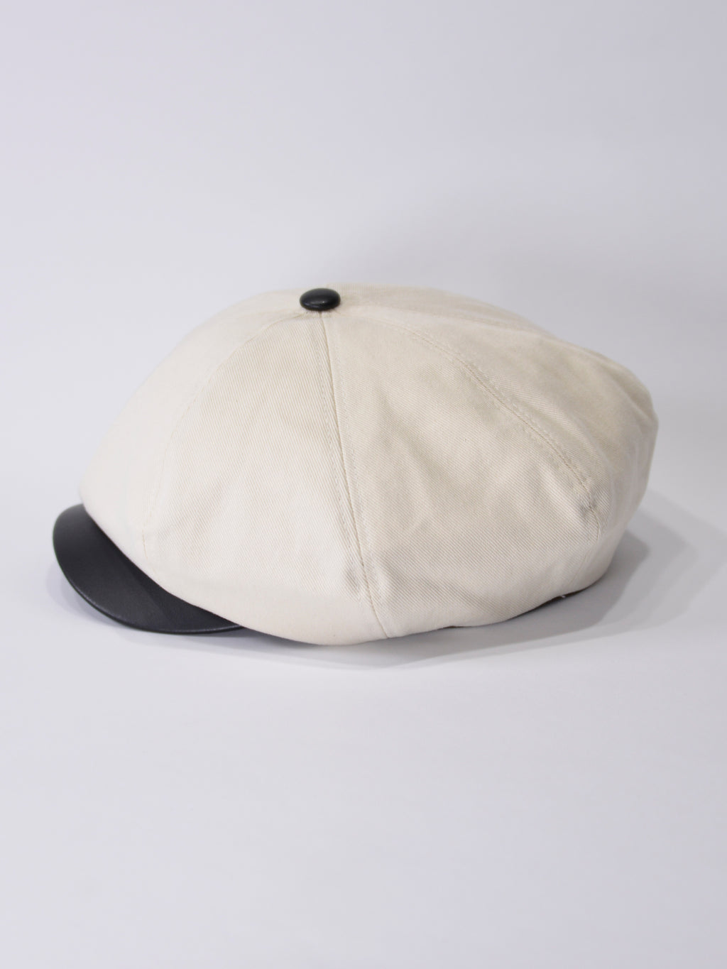 PU LEATHER & TWILL LONG BILL CASQUETTE