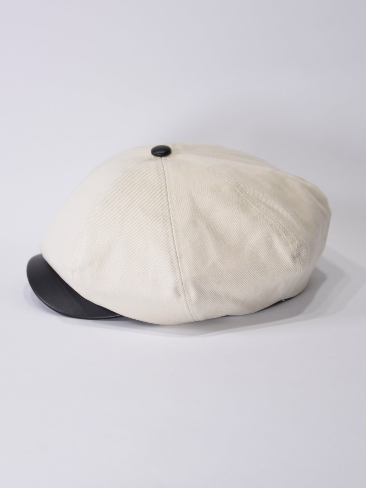 PU LEATHER & TWILL LONG BILL CASQUETTE