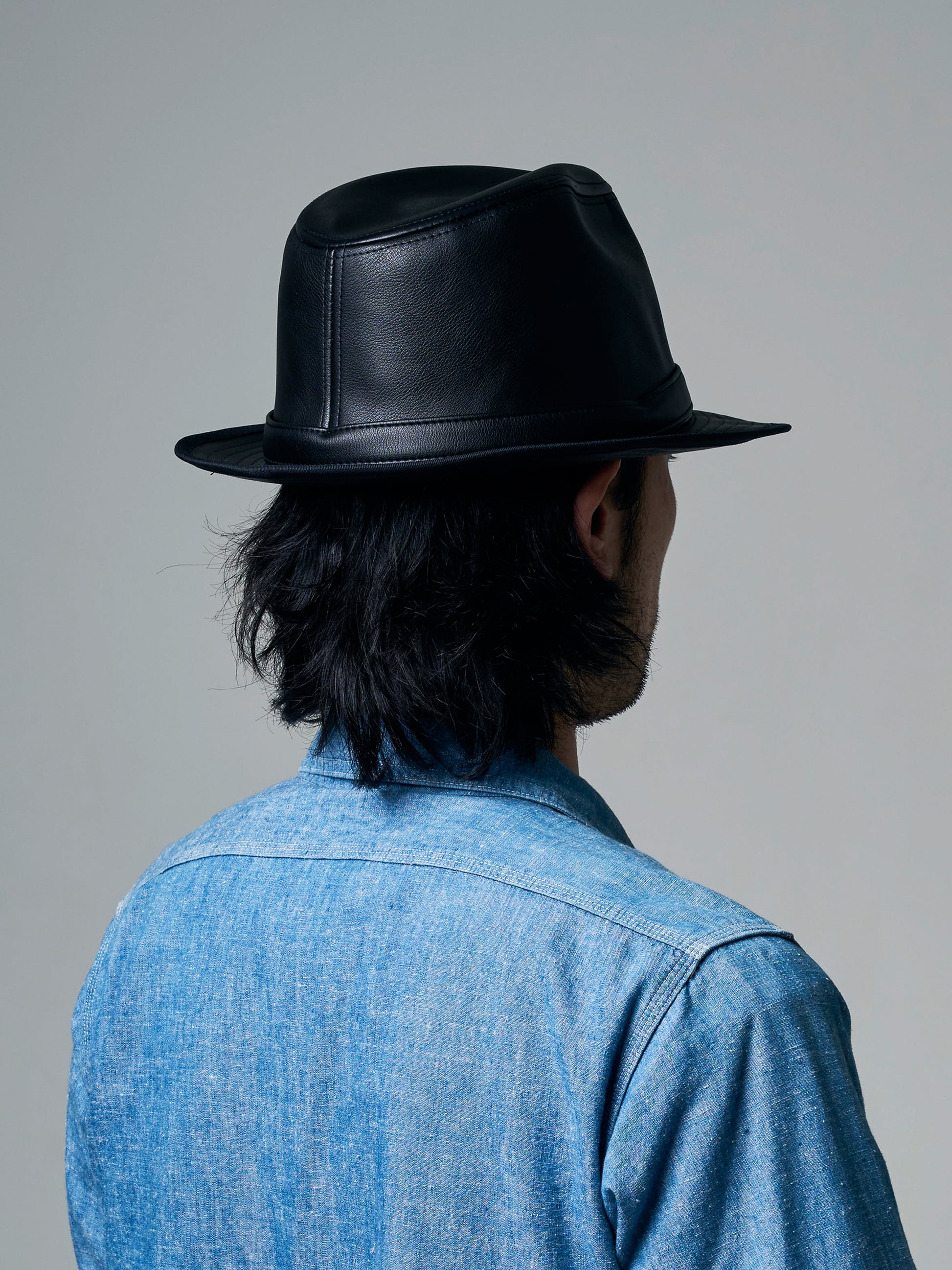 FAKE LEATHER MANNISH HAT