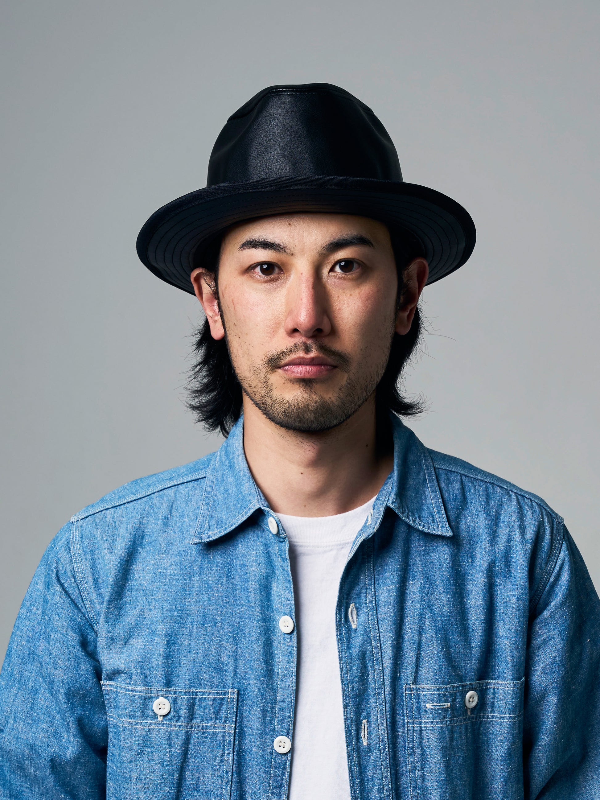 FAKE LEATHER MANNISH HAT